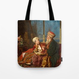 The Lesson, 1837 by Ferdinand Georg Waldmuller Tote Bag