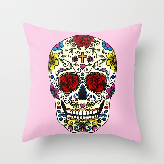 Sugar Skull Throw Pillow
