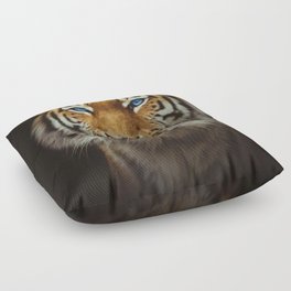 Wild Tiger with Blue eyes Floor Pillow