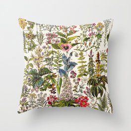 Adolphe Millot - Plantes Medicinales A - French vintage poster Throw Pillow