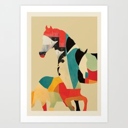 Colorful Abstract Horses 1 Art Print