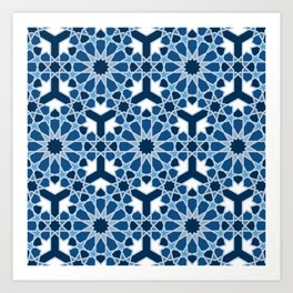 Lace Classic Blue classic islamic pattern Art Print