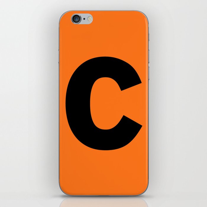 letter C (Black & Orange) iPhone Skin