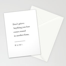 Don't Grieve by Rumi Stationery Card