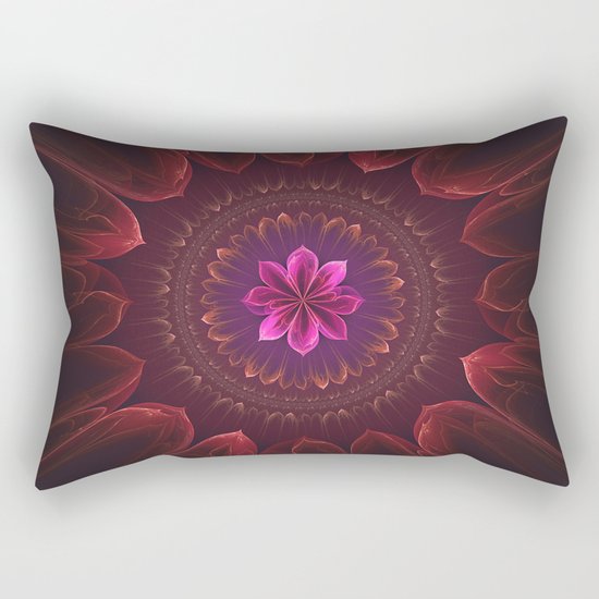 Blossom Within in Red Rectangular Pillow