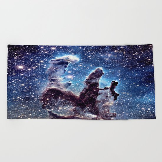 Pillars of Creation Smokey Blues Beach Towel