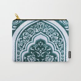 Floral Arch Turquoise Carry-All Pouch