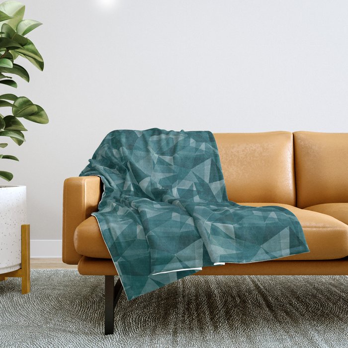 Abstract Geometrical Triangle Patterns 3 Benjamin Moore 2019 Trending Color Beau Green 2054-20 Throw Blanket