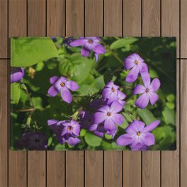 Purple Flowers Outdoor Rug