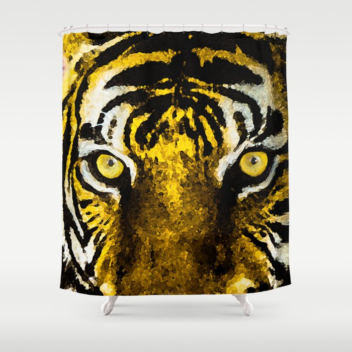 Purple/Gold Tiger Shower Curtain