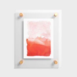 Pink Red Color Block Abstract | Interior Design Watercolor Floating Acrylic Print