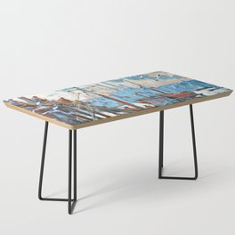 Docked Fishing Boat Painting Coffee Table