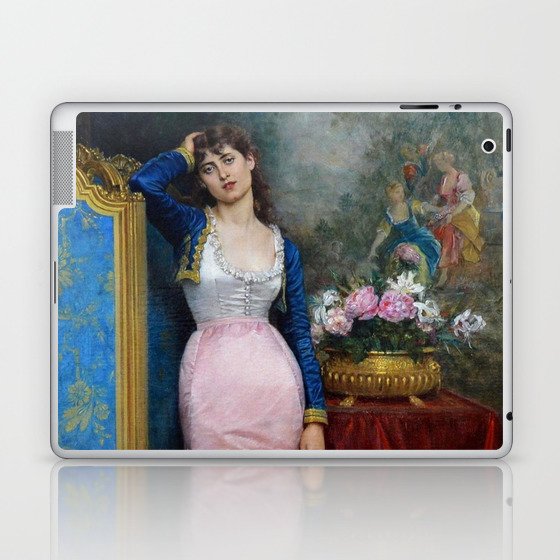Magnificent: Declaration of Love - 19th Century French Belle epoque female portrait oil painting by Auguste Toulmouche for home, bedroom and wall decor Laptop & iPad Skin