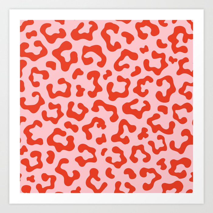 Cheetah Spots in Pink and Red (viii 2021) Art Print
