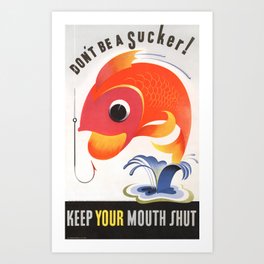 Vintage Fish Poster Art Print