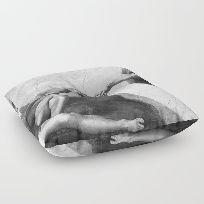 Black And White Creation Of Adam Painting By Michelangelo Sistine