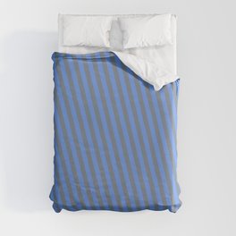 [ Thumbnail: Slate Gray and Cornflower Blue Colored Pattern of Stripes Duvet Cover ]