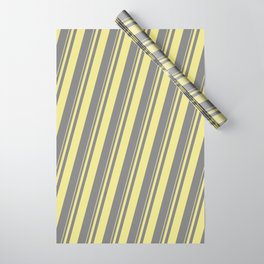[ Thumbnail: Tan and Gray Colored Lines Pattern Wrapping Paper ]