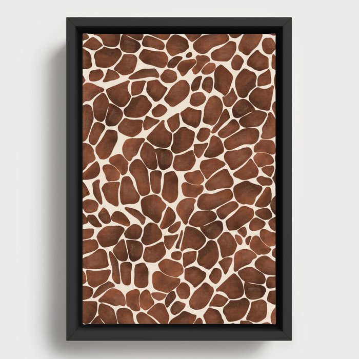 Modern giraffe print Framed Canvas