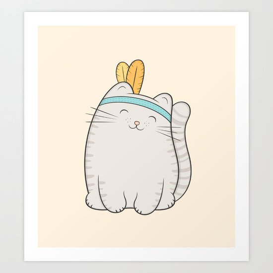 fin, the cat Art Print