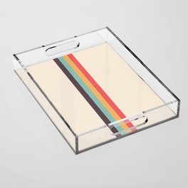 Retro Rainbow Stripe Acrylic Tray