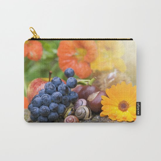 Lovely Autumn Fruits and Flowers in warm Sunlight Carry-All Pouch