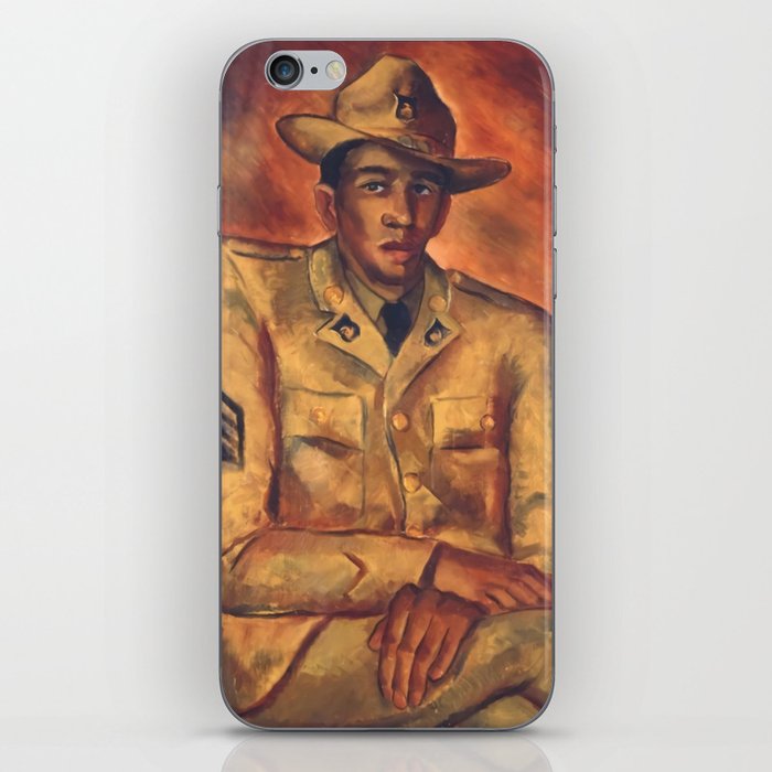 African American Soldier Harlem Renaissance masterpiece portrait painting by Malvin Gray Johnson for home and wall decor iPhone Skin