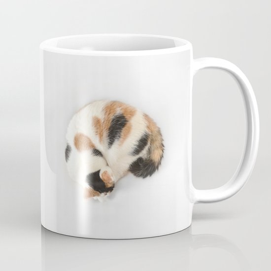 Sleeping Calico Cat Mug