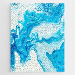Ocean & Sea Fight Over Blue Abstract Space Jigsaw Puzzle