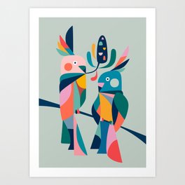 Cockatoo Love Art Print