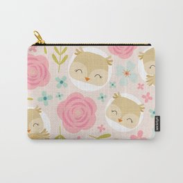 Beautiful owls Carry-All Pouch | Pastel, Drawing, Pastelcolors, Girl, Beautiful, Owl, Digital, Pink, Flowers, Owls 