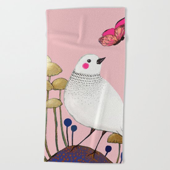 pink wall Beach Towel
