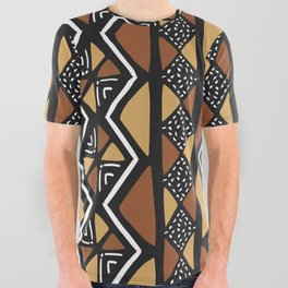 African mud cloth Mali All Over Graphic Tee