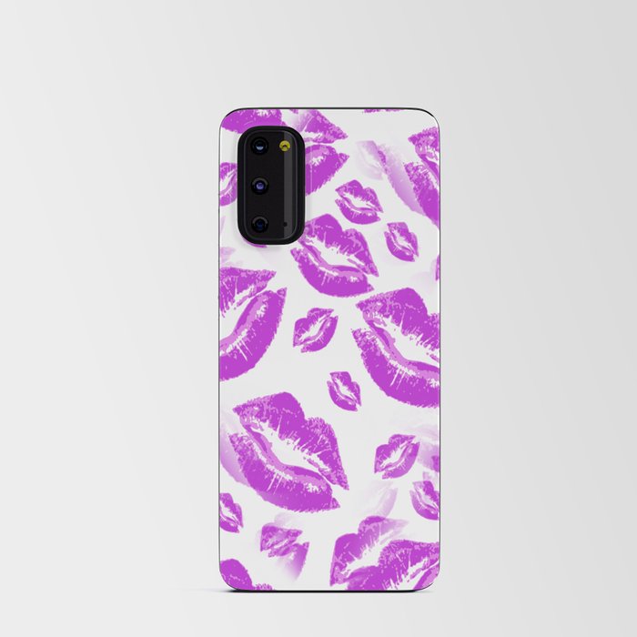 Two Kisses Collided Playful Pink Colored Lips Pattern Android Card Case
