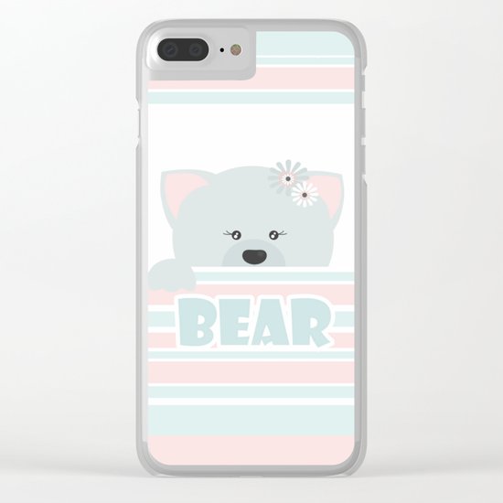 A curious bear . Clear iPhone Case