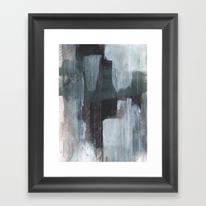 Rainy City Abstract Cityscape Painting Framed Art Print By Mininst