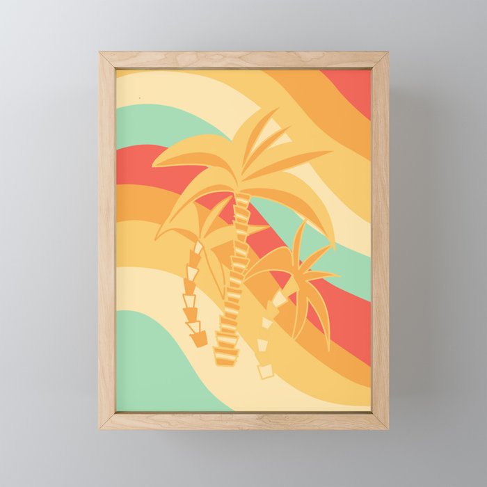 Retro Palm Summer Wave #1 #minimal #decor #art #society6 Framed Mini Art Print