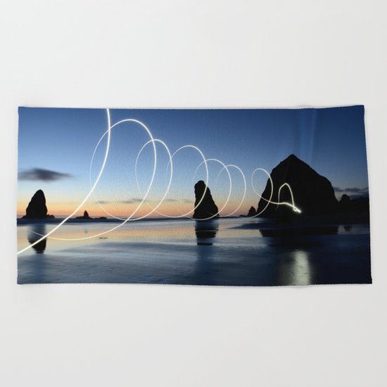 Ocean light rays Beach Towel