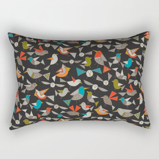 just birds dark Rectangular Pillow