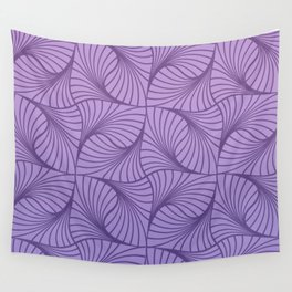 Abstract Wavy Circle Pattern with a Subtle Purple Gradient Ombre Tie Dye Overlay Wall Tapestry