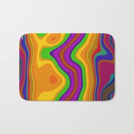 Colorful fluid vertical lines Bath Mat