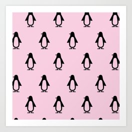 Pink Penguin Art Print