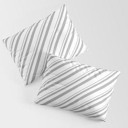 [ Thumbnail: Dark Gray & White Colored Lined Pattern Pillow Sham ]