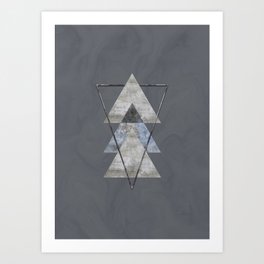 Concrete Meets Marble Triangle Art Print