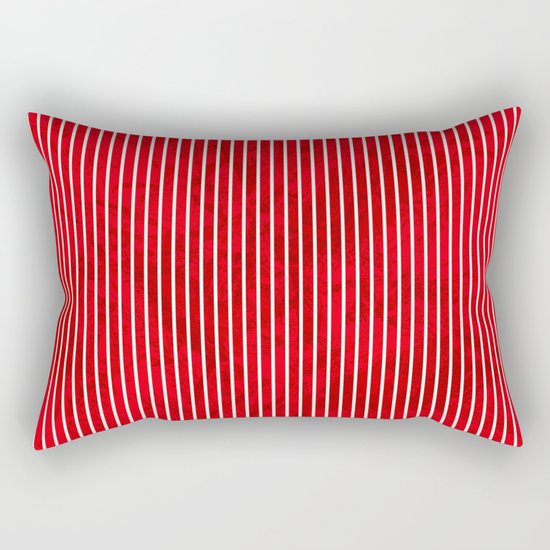 Red grunge stripes on white background Rectangular Pillow