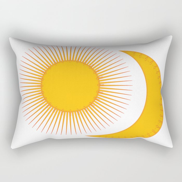 Sun and Moon logo design Rectangular Pillow