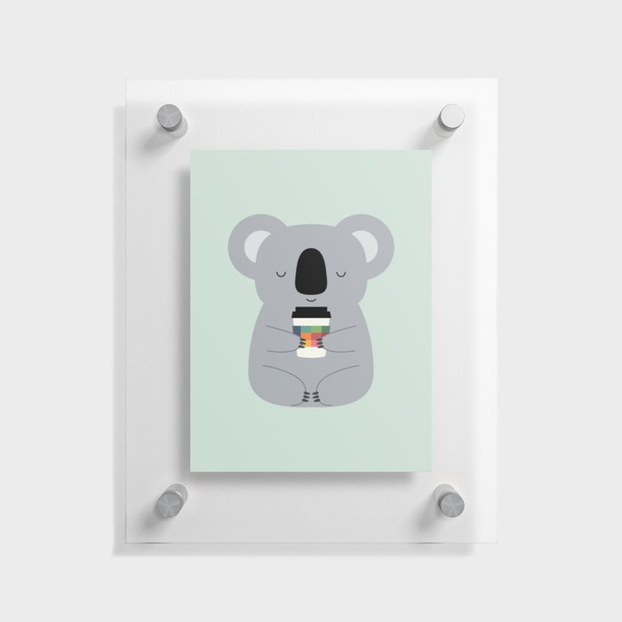 Koala Coffee Time Floating Acrylic Print