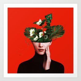 Lady Flowers Xl Art Print