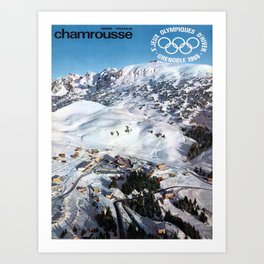 chamrousse 10e jeux olympiques vintage Poster Art Print | Svizerra, Retro, Typography, Vintage, Olympiques, 44562, Advertisement, Digital, Werbung, Poster 