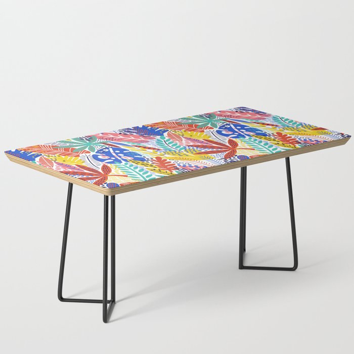 Colorful Summer Tropical Jungle Leaves Coffee Table